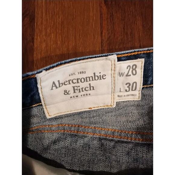 Abercrombie & Fitch Jeans Men 28x30 Classic Straight Button Fly Distressed Denim - Picture 4 of 10